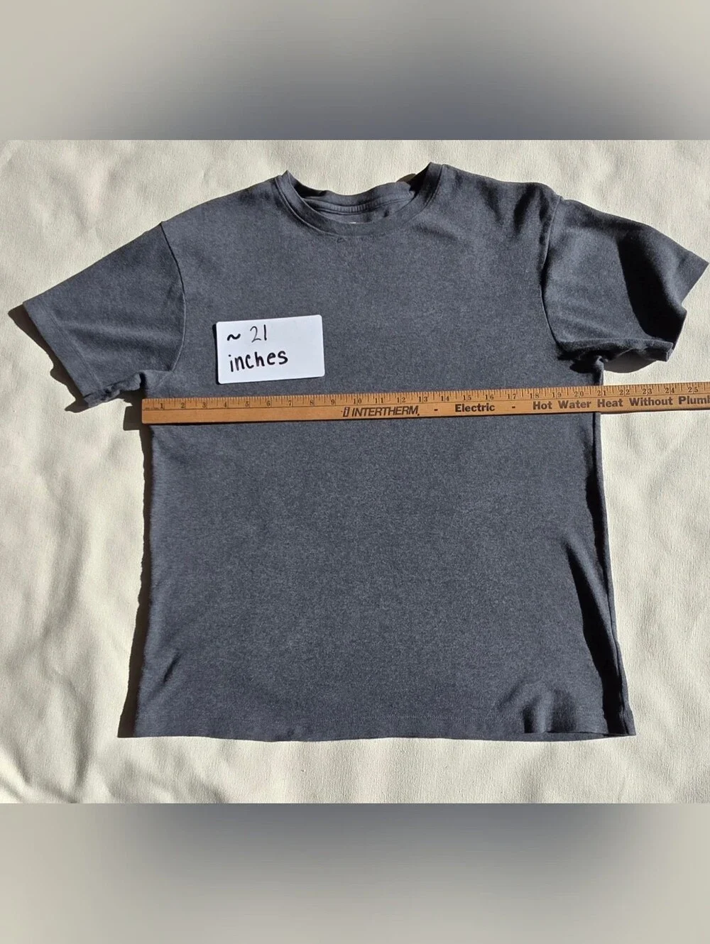 GAP Size L Men's Ribbed Crewneck Tee - Charcoal Gray
